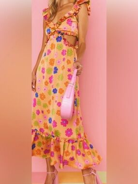 Show Me Your MuMu Floral Dress with Ruffle Hem